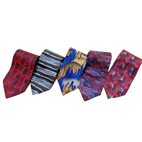 Jerry Garcia Neck Ties 100% Silk Neckties Lot of 5 Abstract Colorful Variety - Picture 9 of 12